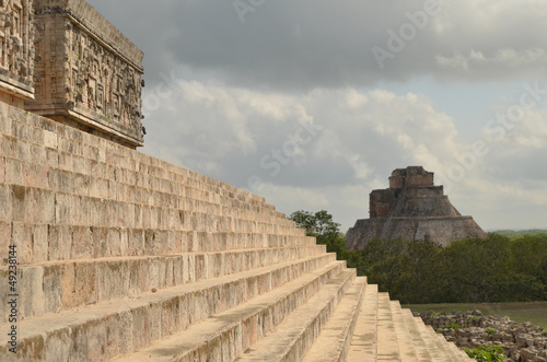 Structures in the Maya city of Uxmal  Yucatan