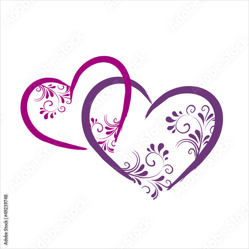 2 Herzen mit Ornamenten