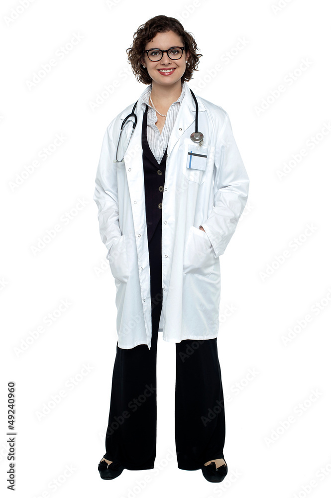 Confident medical practitioner, full length portrait Confident medical practitioner, full length portrait
