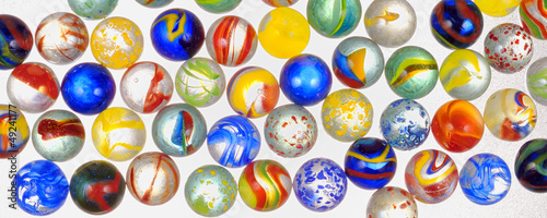 different glass balls photo