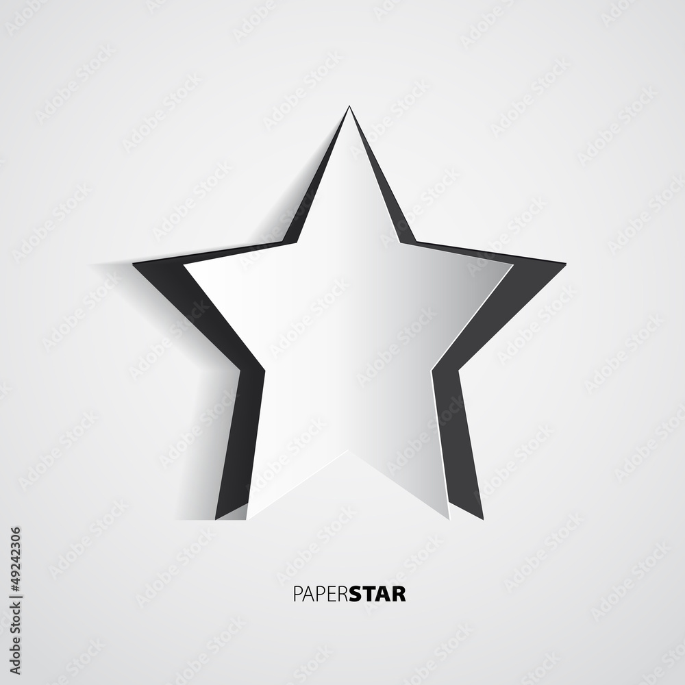 Black vector paper star motive Black vector paper star motive