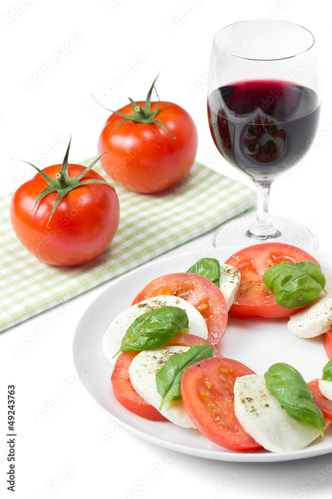 Caprese mit Rotwein Caprese mit Rotwein