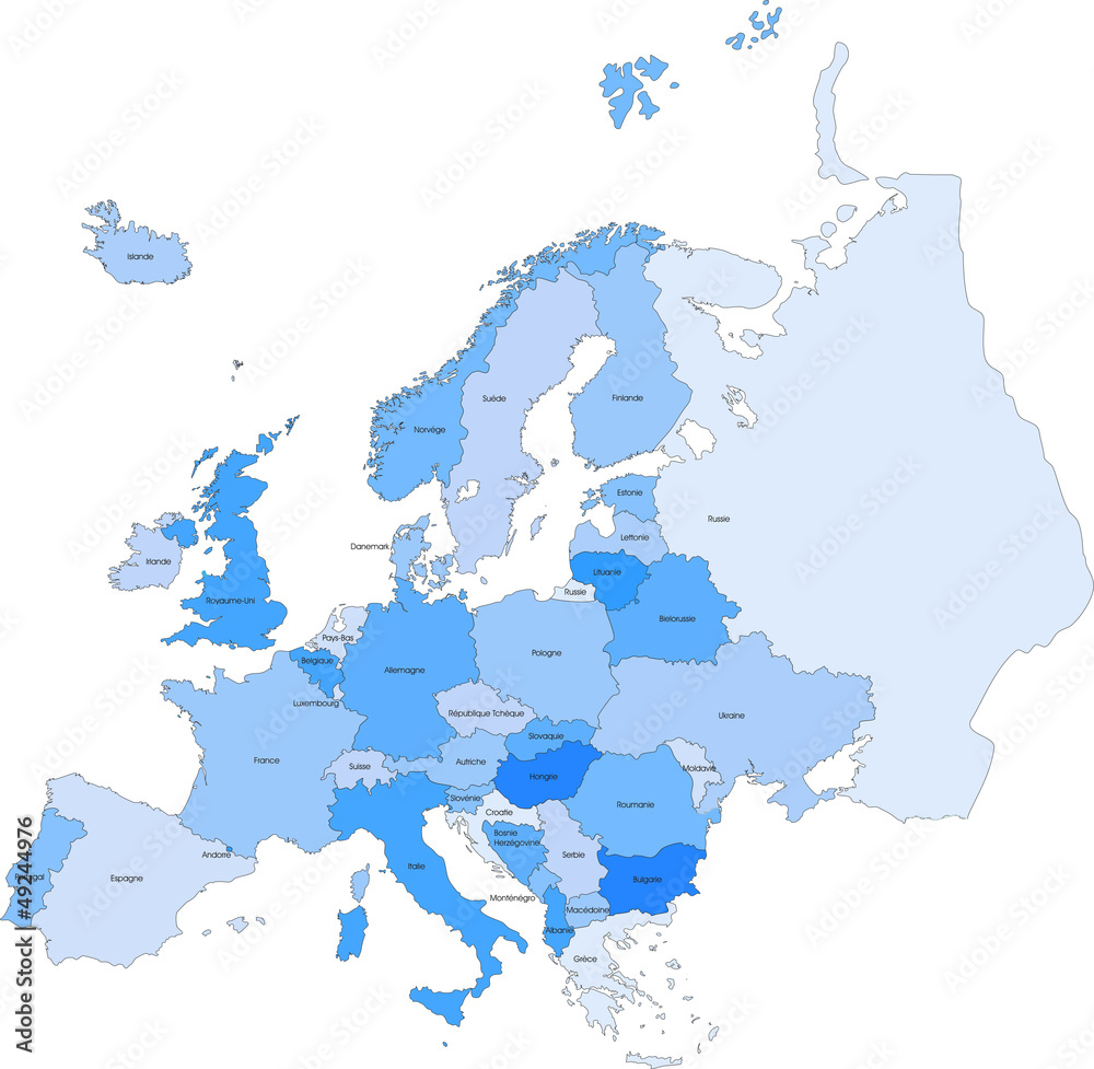 Obraz premium Carte politique de l'Europe