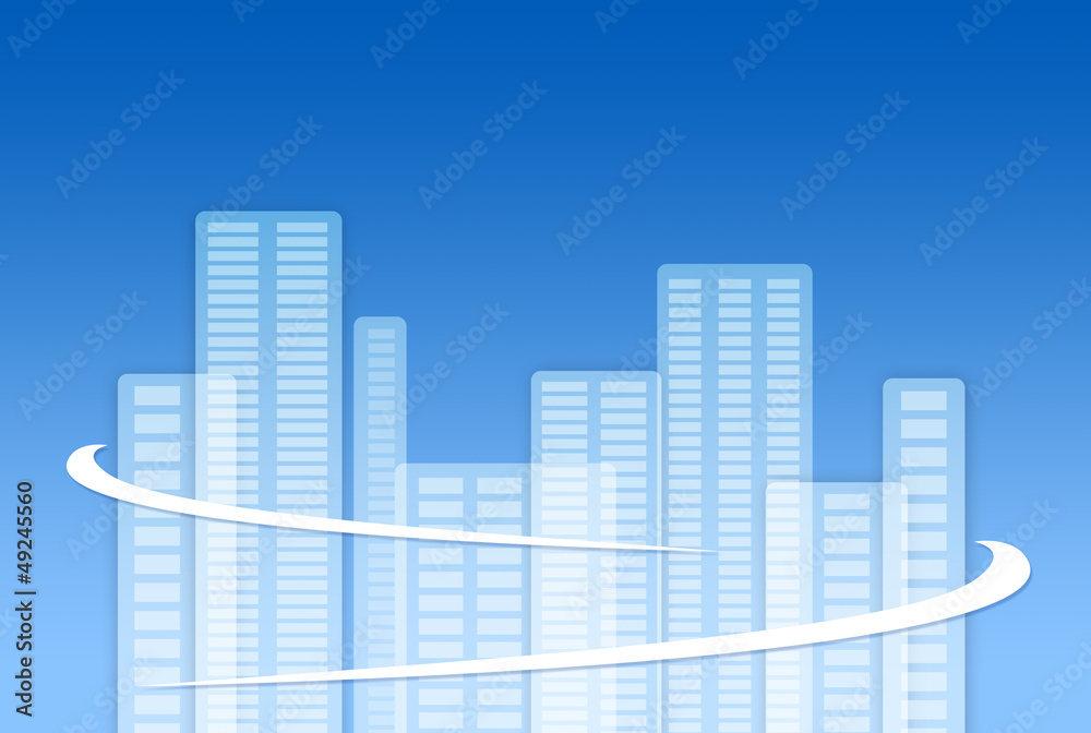 Business city with protective lines Business city with protective lines