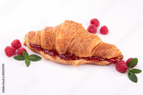 croissant with raspberry