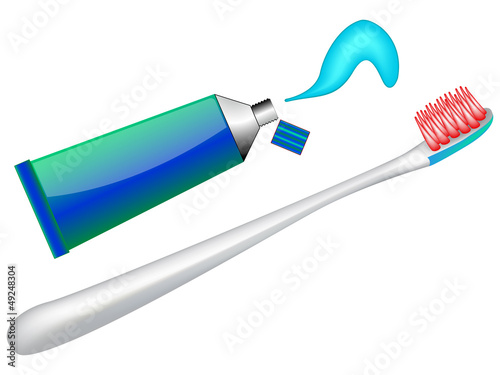 toothbrush and toothpaste