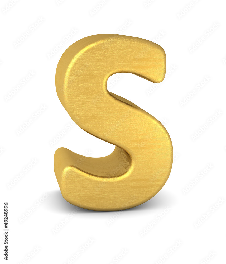 buchstabe letter S gold vertikal buchstabe letter S gold vertikal