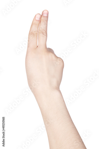 woman's finger pointing or touching