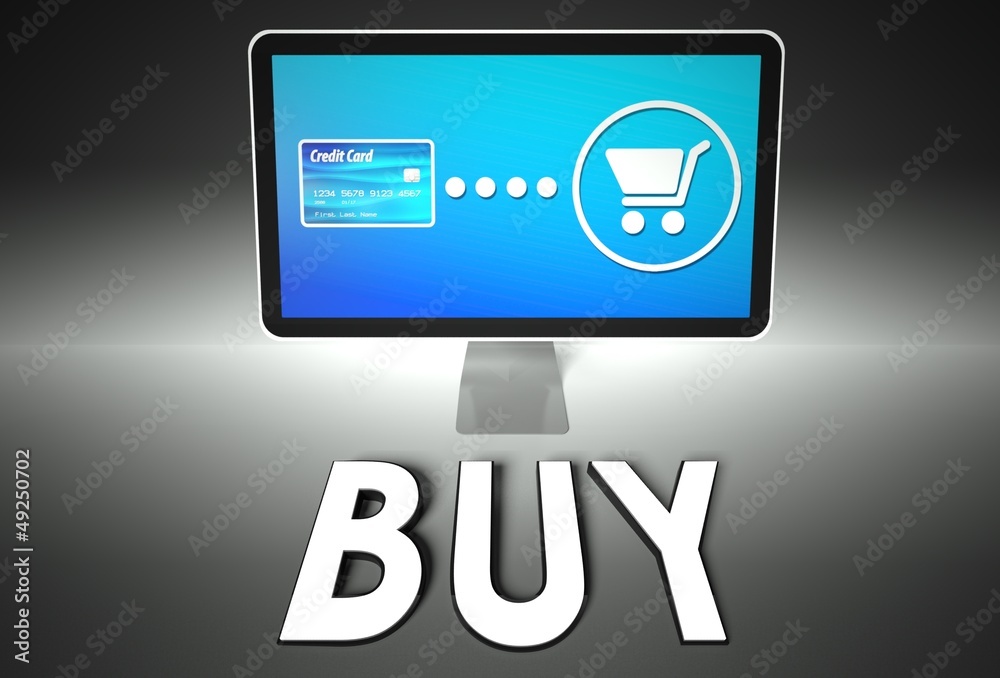 Screen and buying with word Buy, E-commerce Screen and buying with word Buy, E-commerce