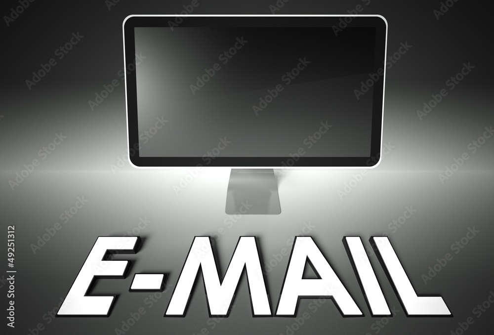 Computer blank screen with word E-mail Computer blank screen with word E-mail