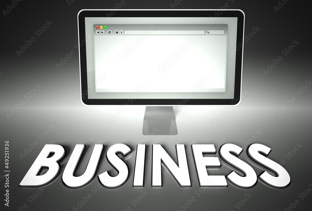 Computer and web browser with Business, E-commerce Computer and web browser with Business, E-commerce
