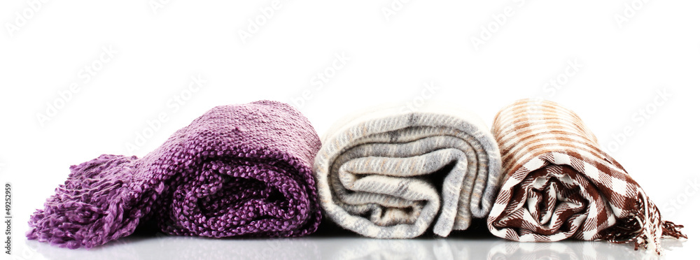 Different plaids isolated on white Different plaids isolated on white