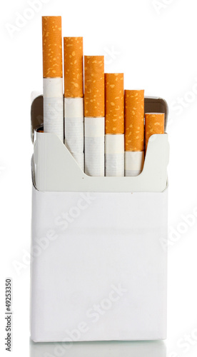 Box of cigarettes, isolated on a white