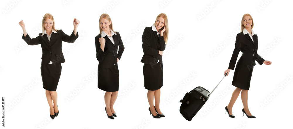 Photos of businesswomen with travel bag