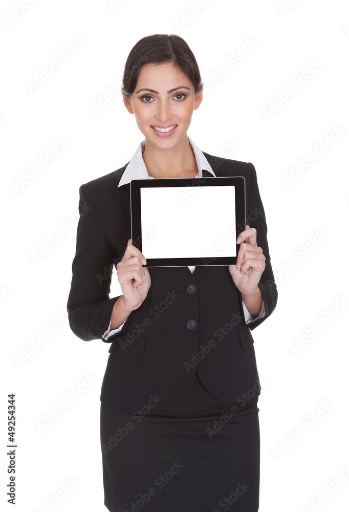 Smiling Businesswoman Holding Digital Tablet Smiling Businesswoman Holding Digital Tablet