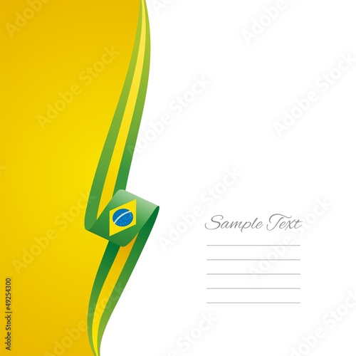 Brazilian left side yellow brochure cover vector