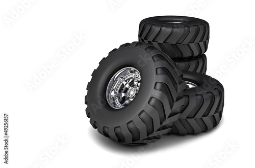 3D render RC toy truck tires