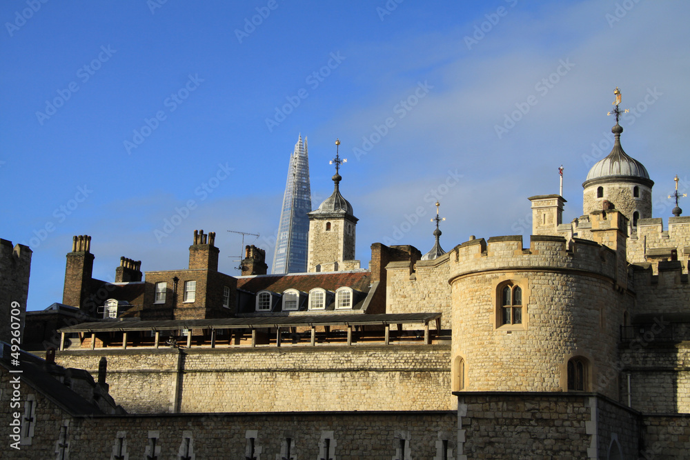 Tower of London and The Shard, London