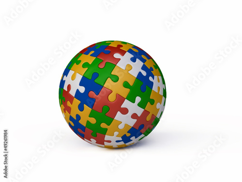 Jigsaw Puzzle Ball in 3D