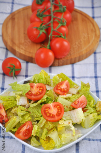 Grüner Salat mit Tomaten