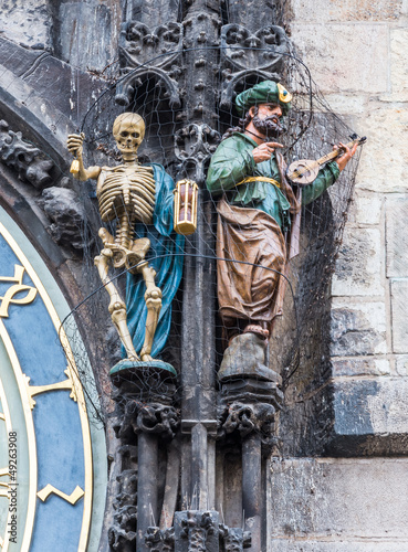Death (skeleton) and Turk on Prague Astronomical Clock © elvistudio