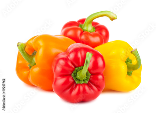 Fresh orange, red and yellow pepper