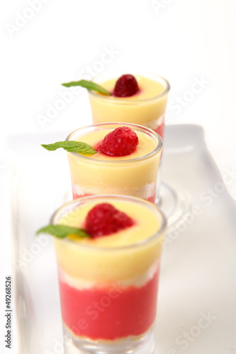 Ice cream in glass with strawberry