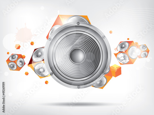 Music background with subwoofer