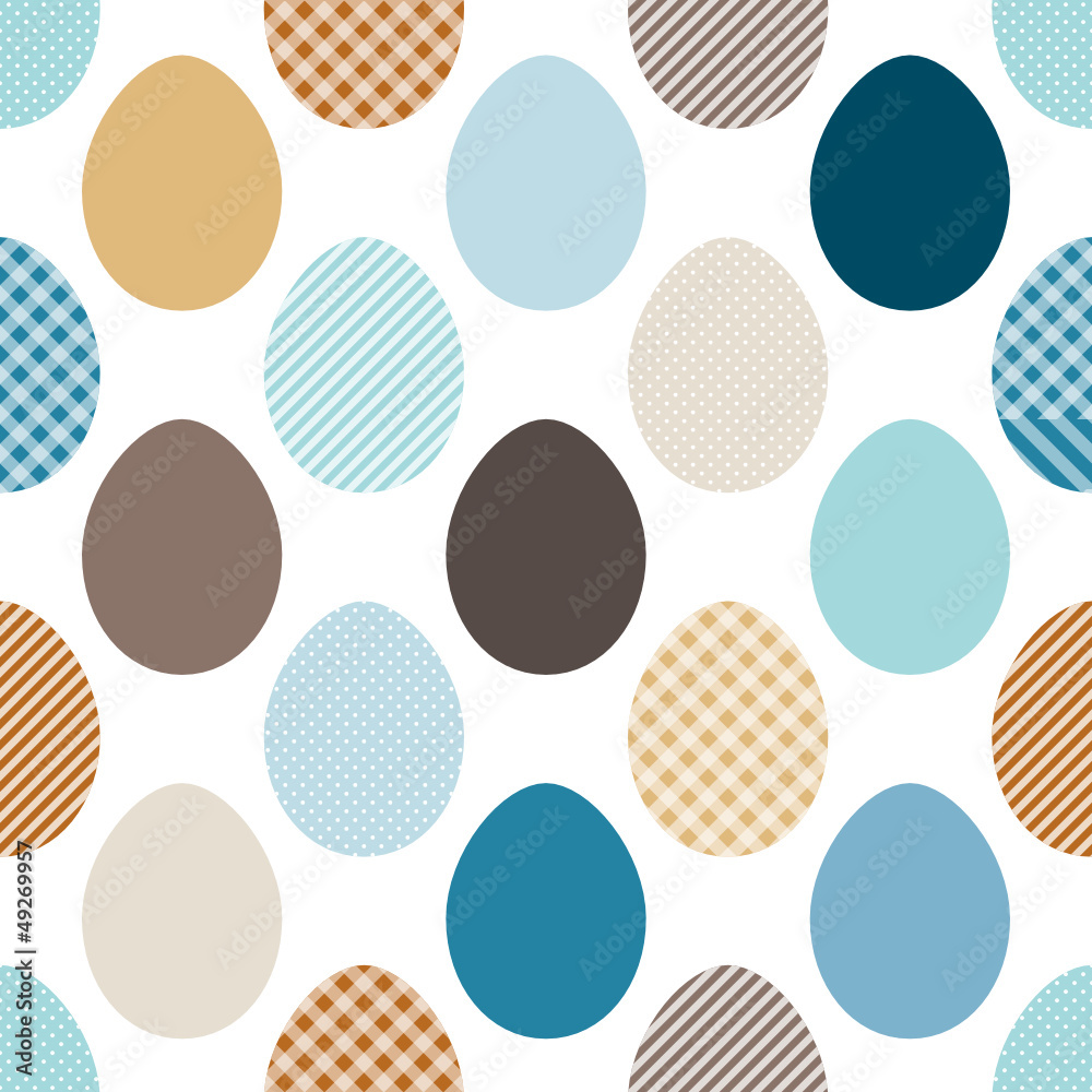 Seamless Pattern Eggs Stripes/Dots/Check Retro Seamless Pattern Eggs Stripes/Dots/Check Retro