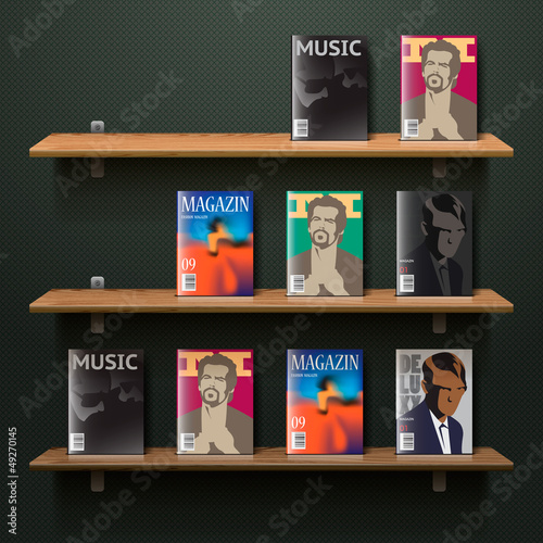 Bookshelf, vector Eps10 illustration.