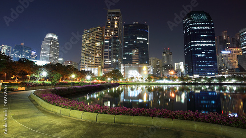 Bangkok cityscape with Recreation park
