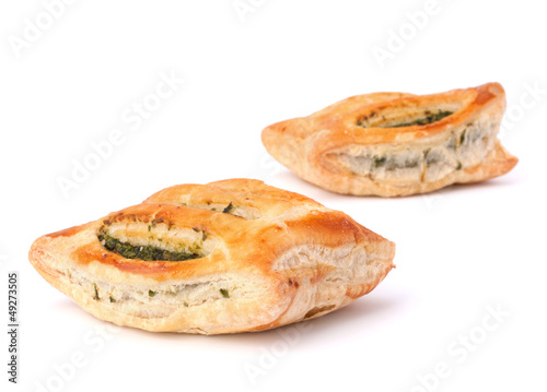 Puff pastry bun isolated on white background.