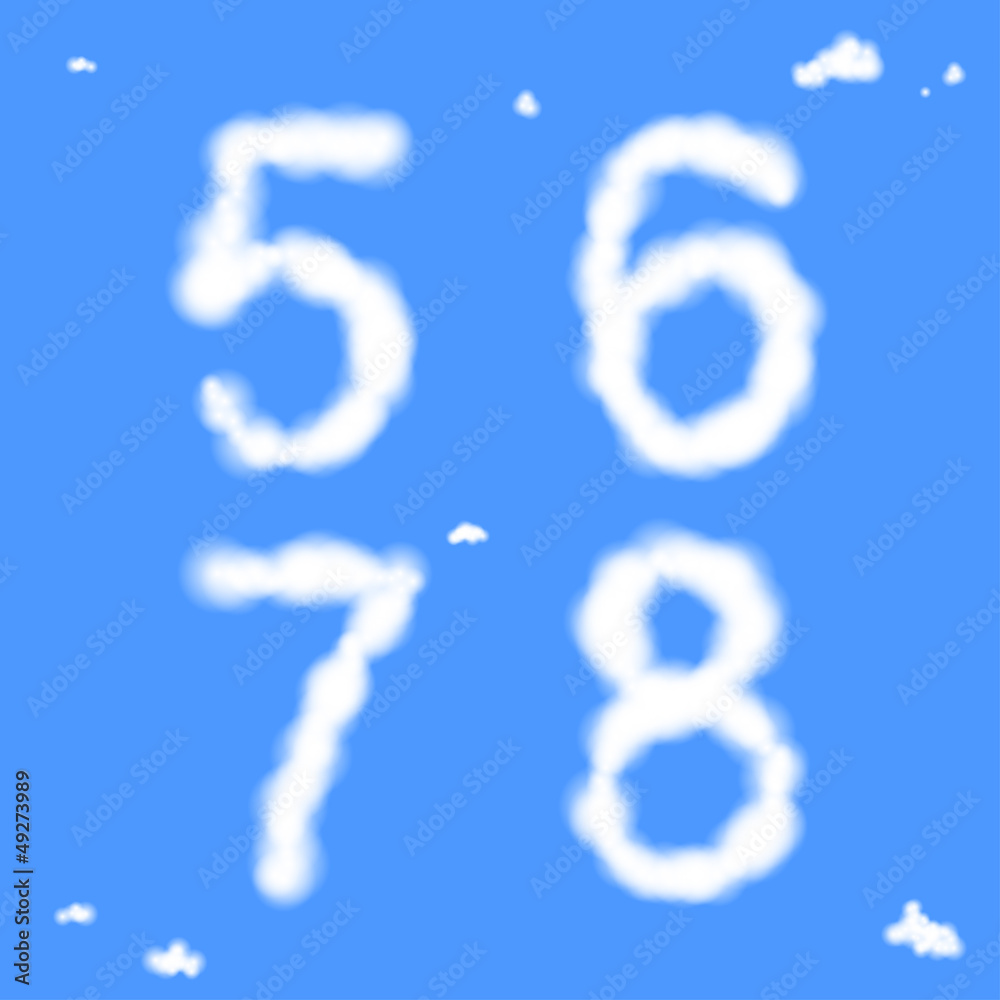 Fototapeta premium Cloud Numbers