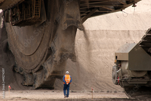 Close-up of one of the world's largest bucket-wheel excavators