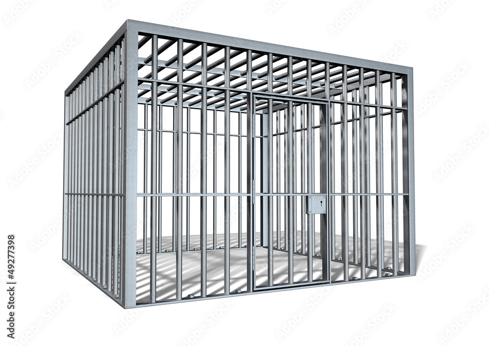 Jail Holding Cell Isolated Perspective Jail Holding Cell Isolated Perspective