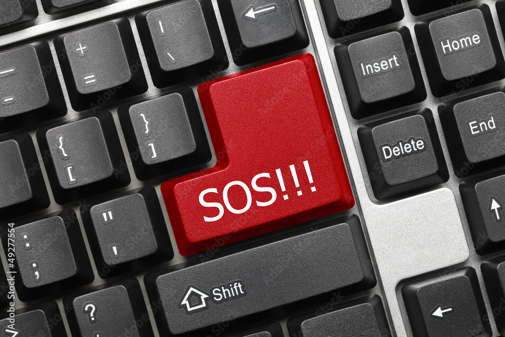 Conceptual keyboard - SOS (red key) Conceptual keyboard - SOS (red key)
