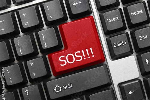Conceptual keyboard - SOS (red key)