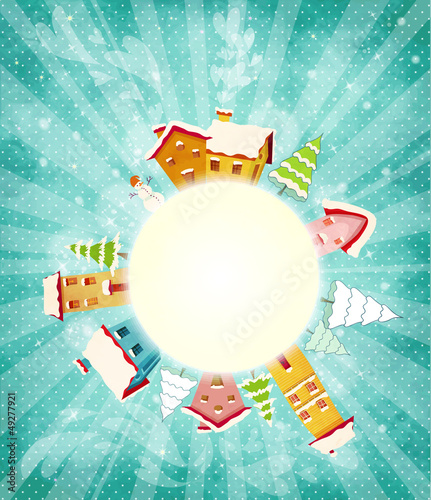 Global Village Covered in Snow