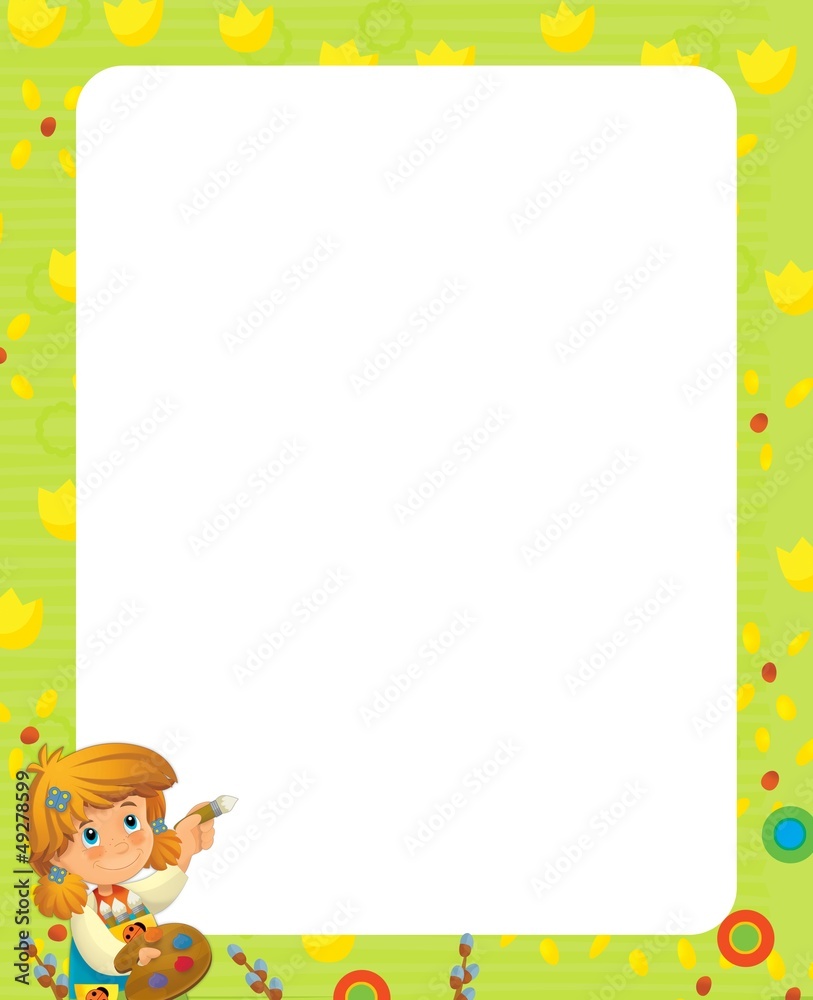 The happy easter frame - illustration for the children The happy easter frame - illustration for the children