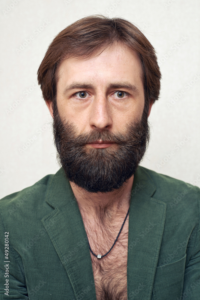 Obraz premium The man with a big beard and moustaches