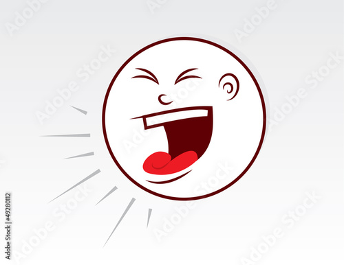 Large cartoon head yelling loudly