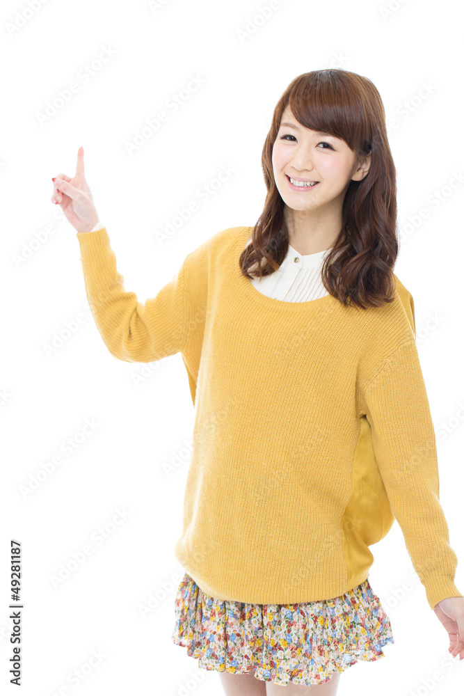 Beautiful asian woman relaxing on white background Beautiful asian woman relaxing on white background