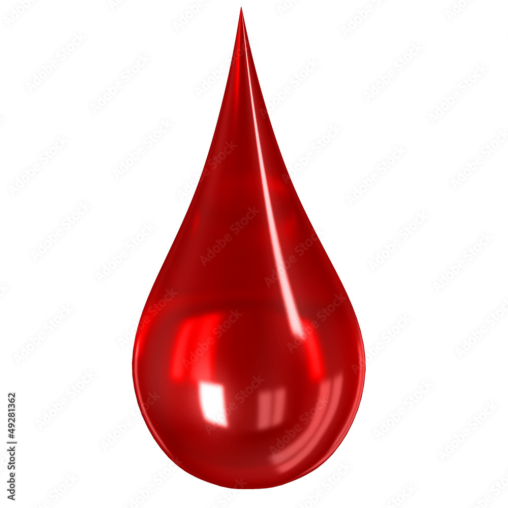 Glass blood drop isolated Glass blood drop isolated