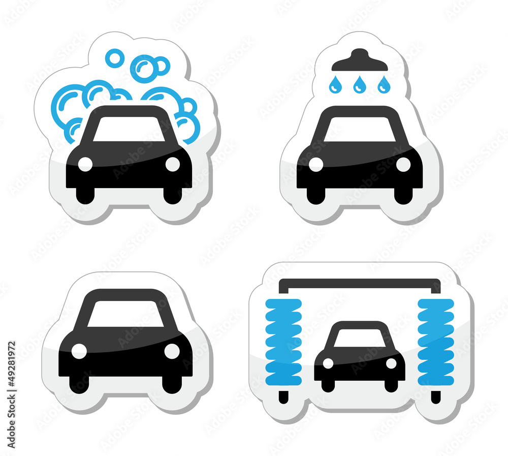 Car wash icons set - vector Car wash icons set - vector