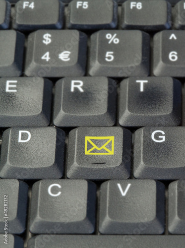 Yellow email button on keyboard