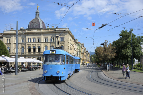 Blue tram