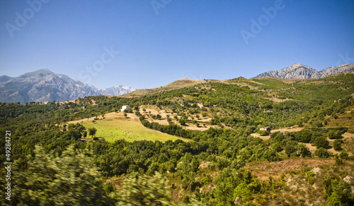 On the way to Ajaccio by train in Corsica, France
