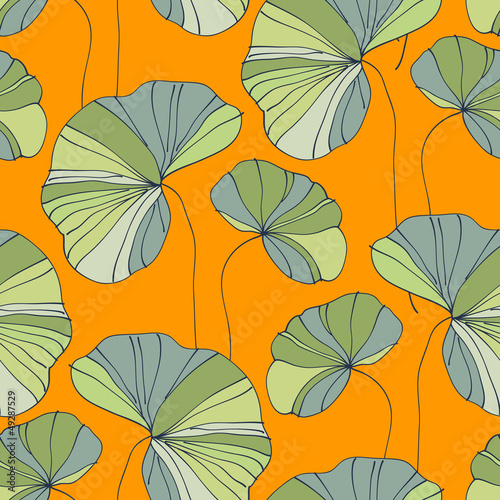 waterlily seamless flower tropical pattern