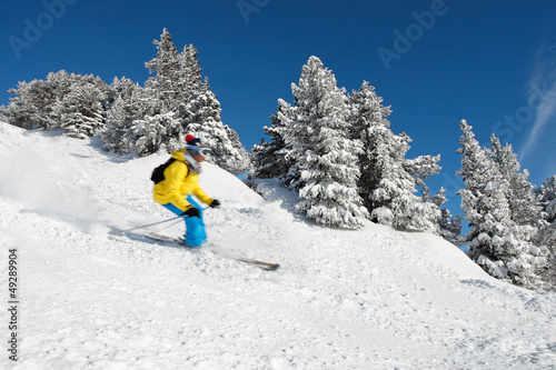 Descente rapide sur la piste