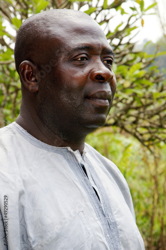 Profile of mature black African man